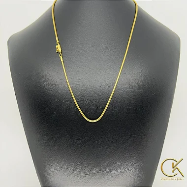Corrente Rabo de Rato 2,5mm - Banhada a Ouro 18k - Fecho Canhão  - 50, 60 ou 70 cm; conceitokjoias.com